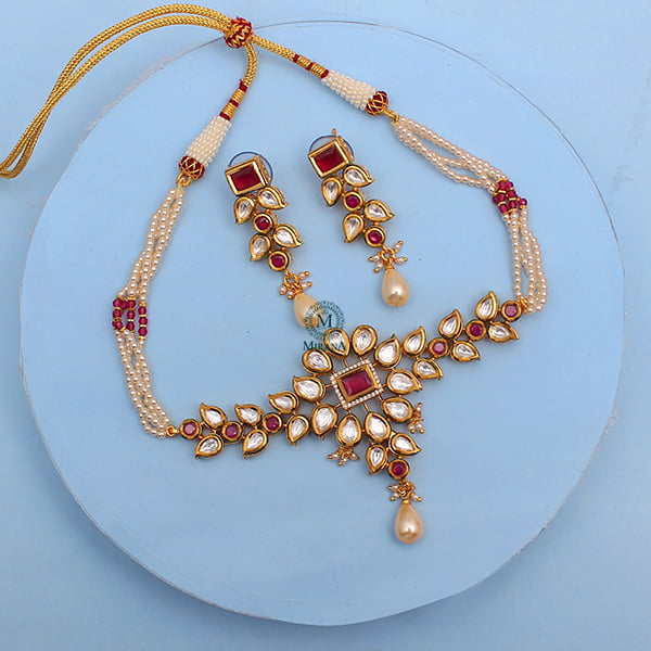 Shivangi Ruby Green Kundan Choker Set