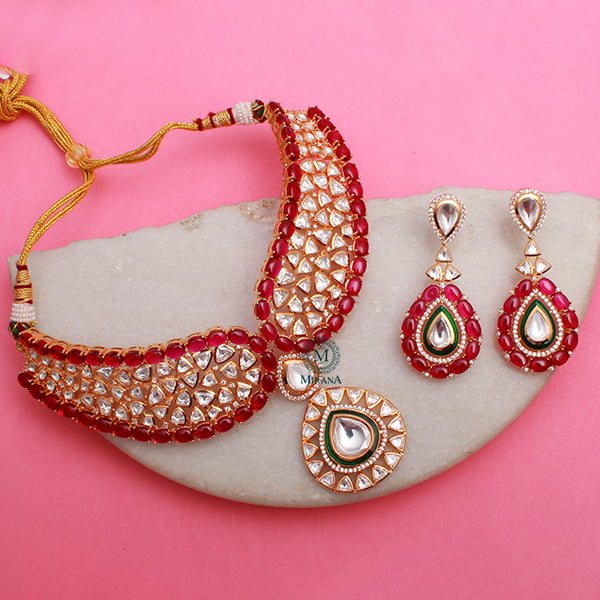 Morya Ruby Polki Choker Set