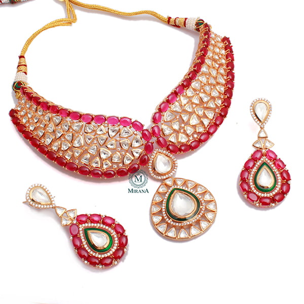 Morya Ruby Polki Choker Set