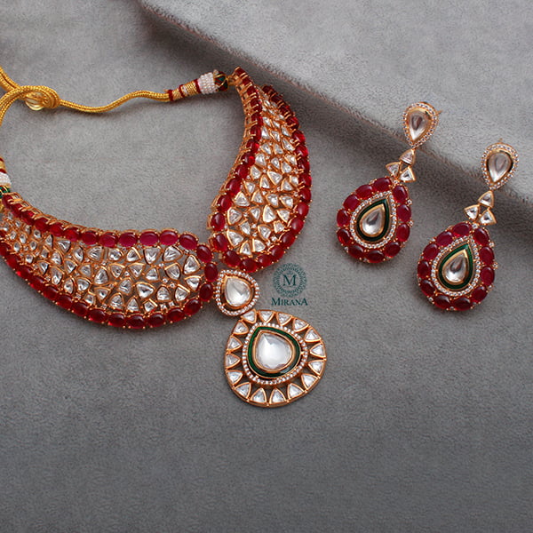 Morya Ruby Polki Choker Set