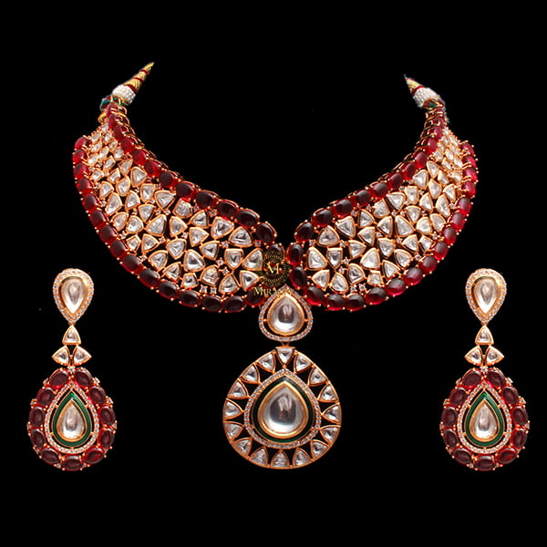 Morya Ruby Polki Choker Set