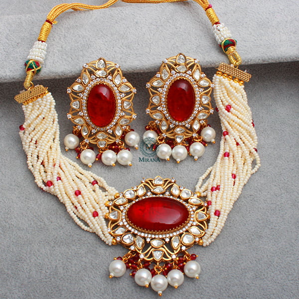 Aaliya Ruby Polki Choker Set