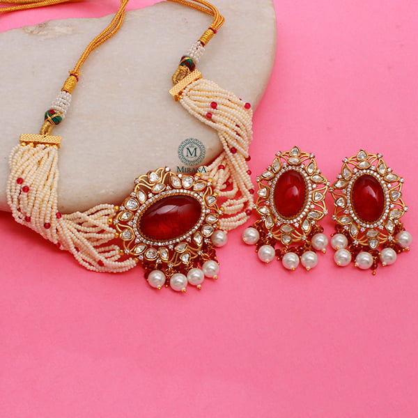 Aaliya Ruby Polki Choker Set