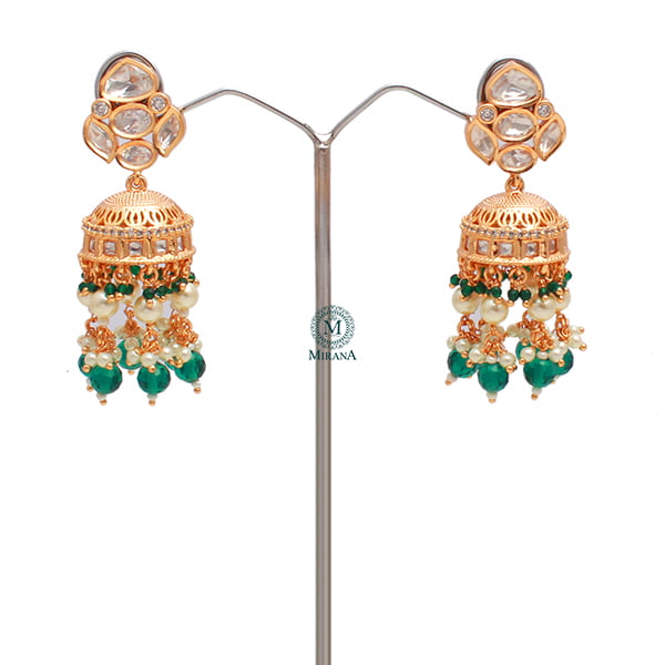 Ahana Emerald Green Polki Designer Choker Set