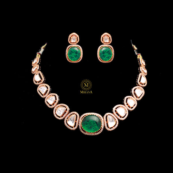 Saina Green Polki Choker Set