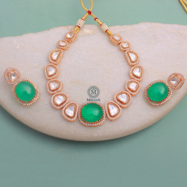 Saina Green Polki Choker Set