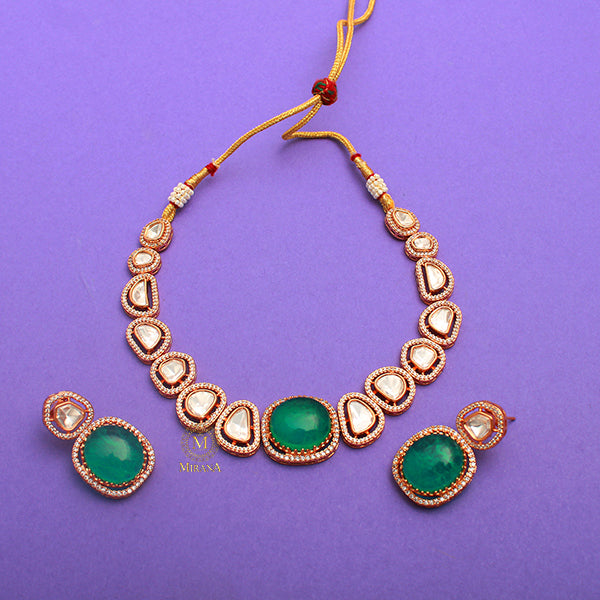 Saina Green Polki Choker Set