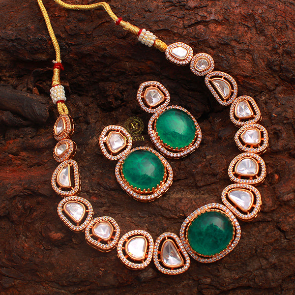 Saina Green Polki Choker Set