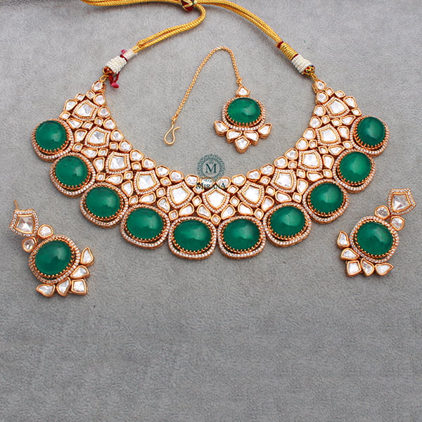 Jasmir Emerald Green Polki Bridal Choker Set