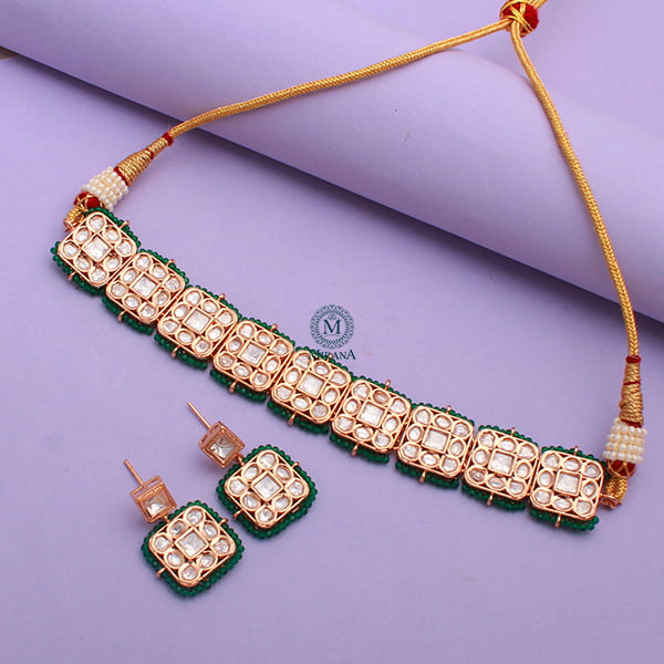 Shivika Emerald Green Polki Choker Set