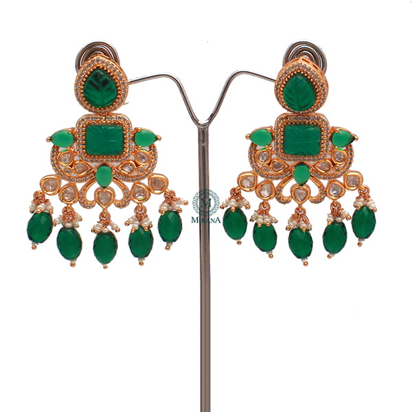 Mahira Emerald Green Polki Choker Set