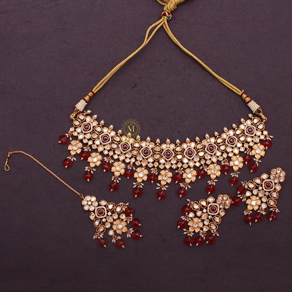 Nimeesha Ruby Polki Designer Choker Set