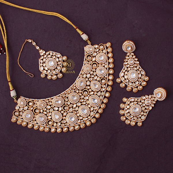 Ayodhya Pearl Polki Bridal Choker Set