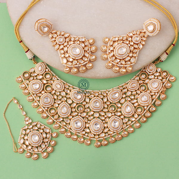 Ayodhya Pearl Polki Bridal Choker Set