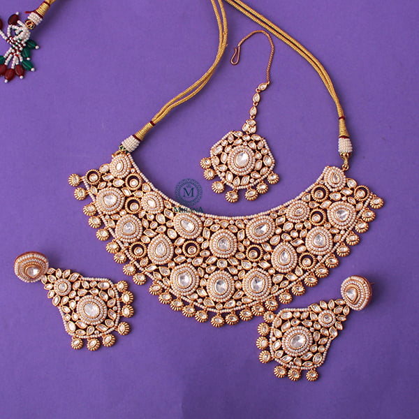 Ayodhya Pearl Polki Bridal Choker Set