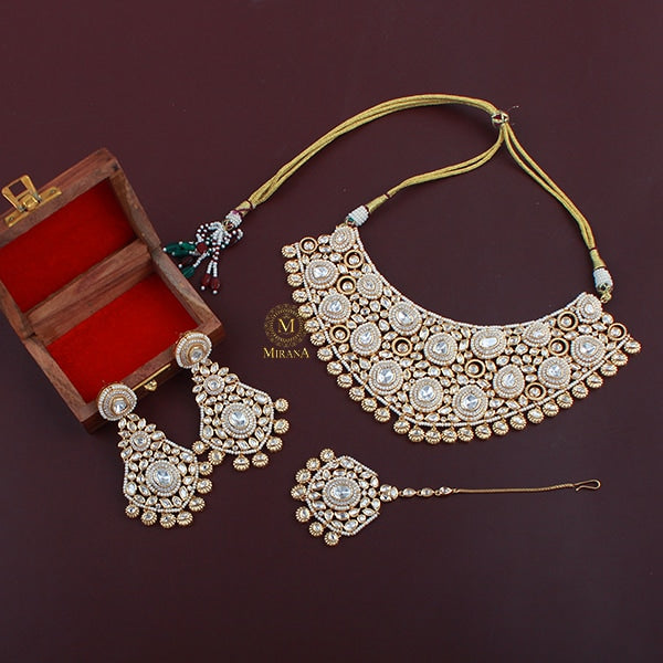 Ayodhya Pearl Polki Bridal Choker Set