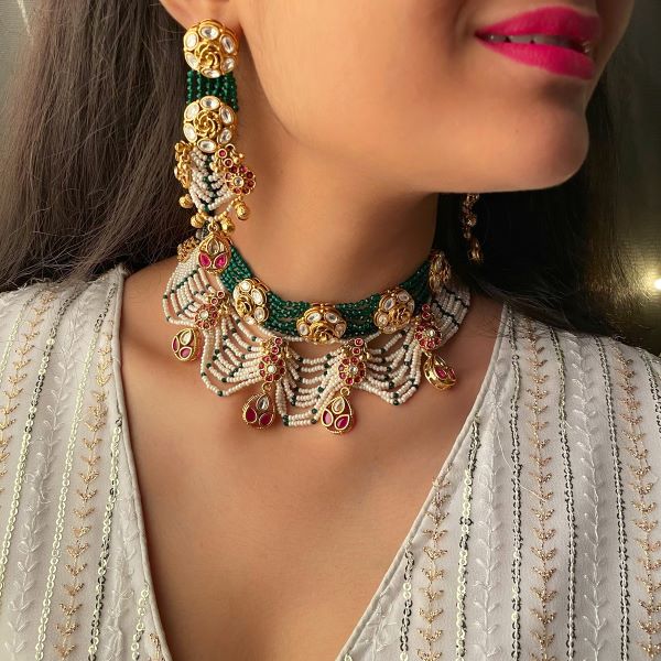 Nayana Multi Colour Antique Choker Set