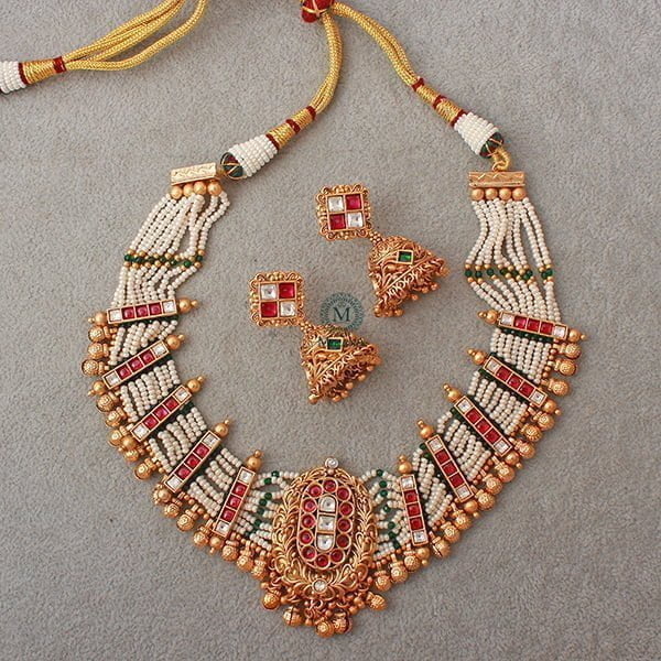 Nirvaya Ruby Green Antique Choker Set