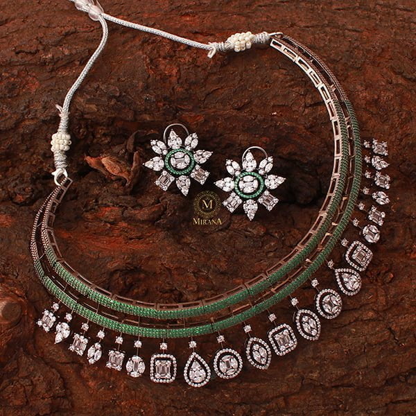 Jessica Green CZ Designer Choker Set