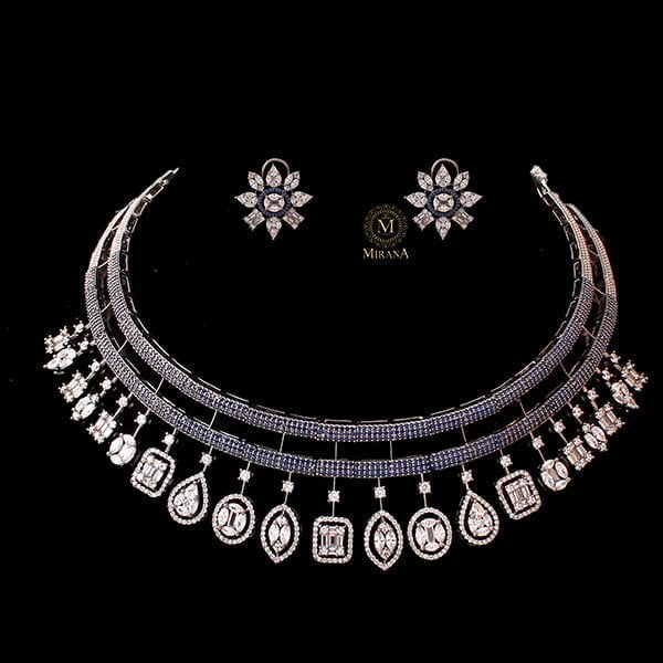 Jessica Blue CZ Designer Choker Set
