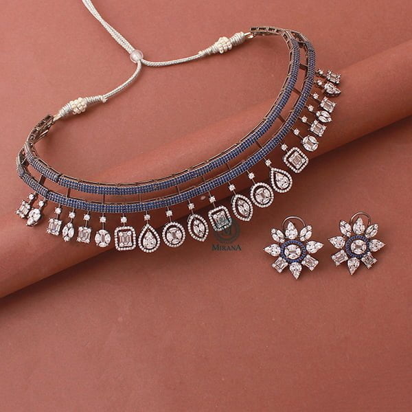 Jessica Blue CZ Designer Choker Set