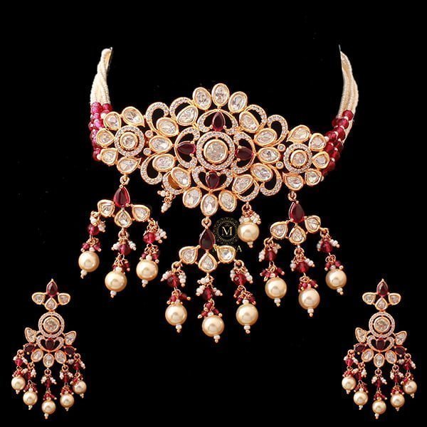 Akshara Ruby Polki Designer Choker Set