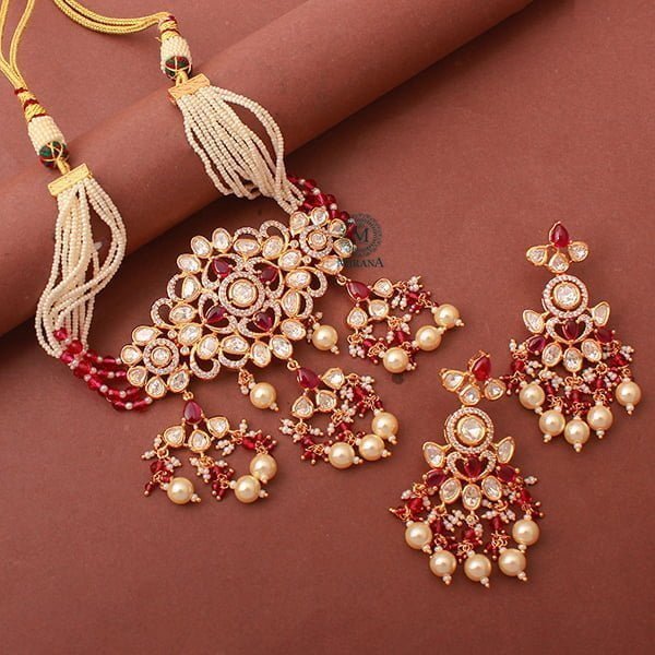 Akshara Ruby Polki Designer Choker Set