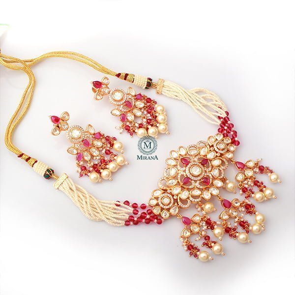 Akshara Ruby Polki Designer Choker Set