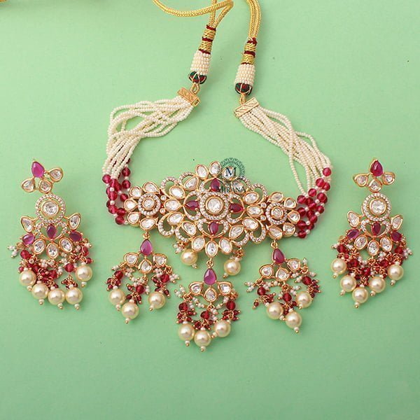 Akshara Ruby Polki Designer Choker Set