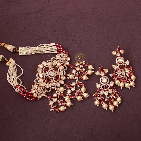 Akshara Ruby Polki Designer Choker Set