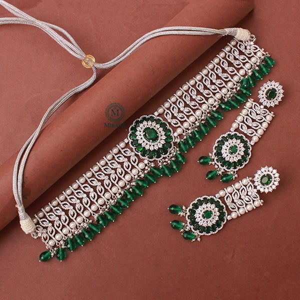 Kylie Emerald Green CZ Designer Choker Set