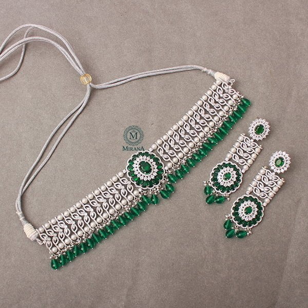 Kylie Emerald Green CZ Designer Choker Set