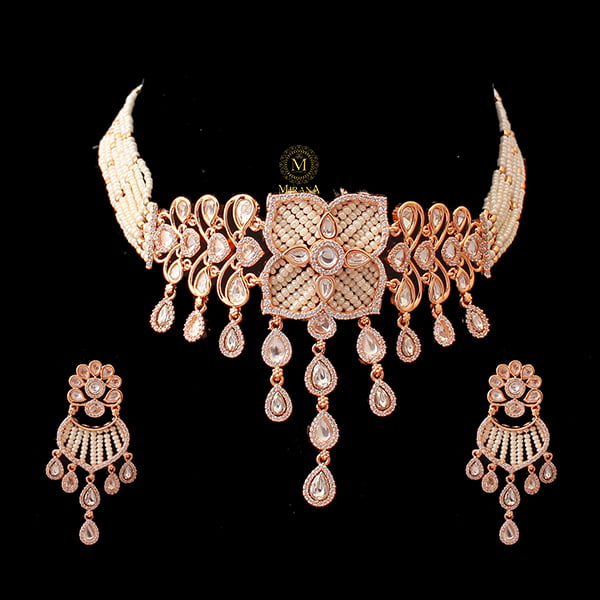 Kiya Pearl Polki Designer Choker Set