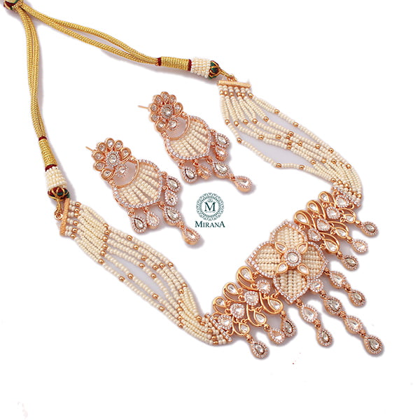 Kiya Pearl Polki Designer Choker Set