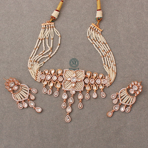 Kiya Pearl Polki Designer Choker Set