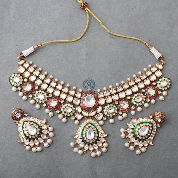 Aanandi Pearl Polki Bridal Choker Set