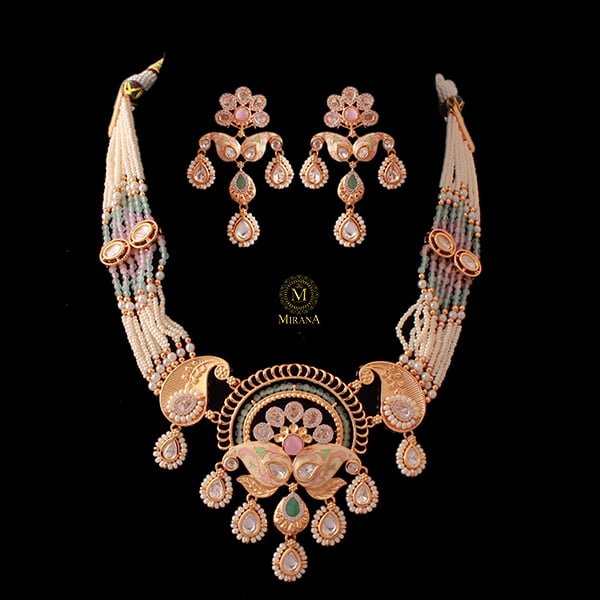 Sunhari Meenakari Polki Designer Choker Set