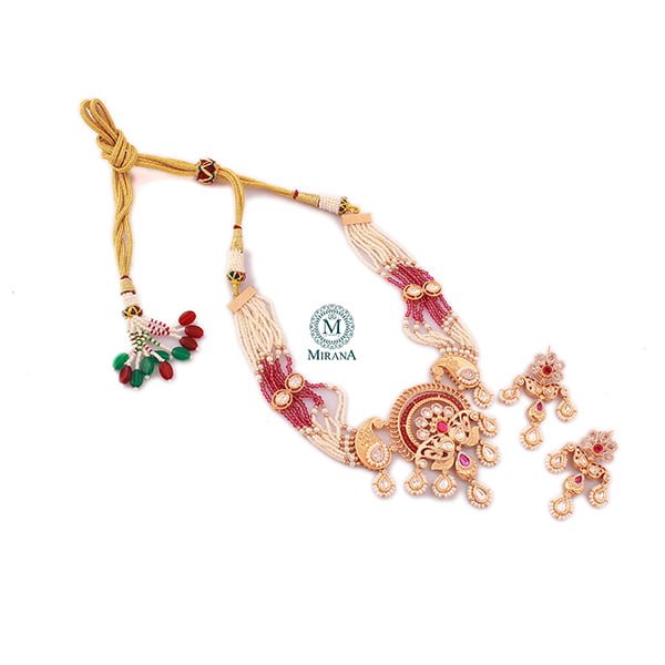 Sunhari Pearl Meenakari Polki Choker Set