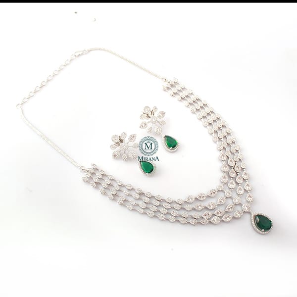 Sylvie Emerald Green Designer Choker Set