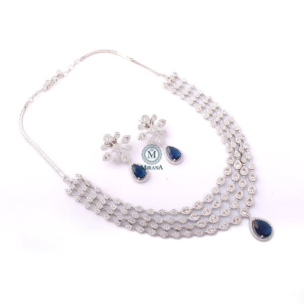 Sylvie Sapphire Blue Designer Choker Set