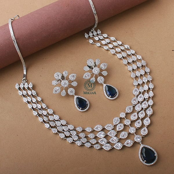 Sylvie Sapphire Blue Designer Choker Set