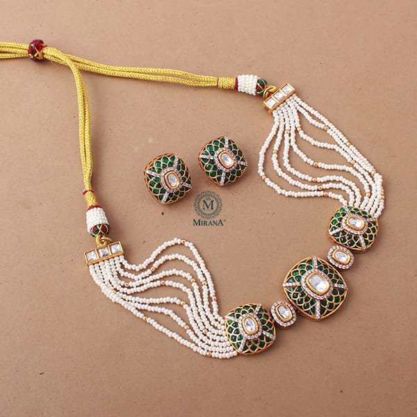 Anantika Emerald Green Polki Choker Set