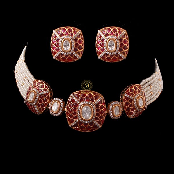 Anantika Ruby Polki Designer Choker Set