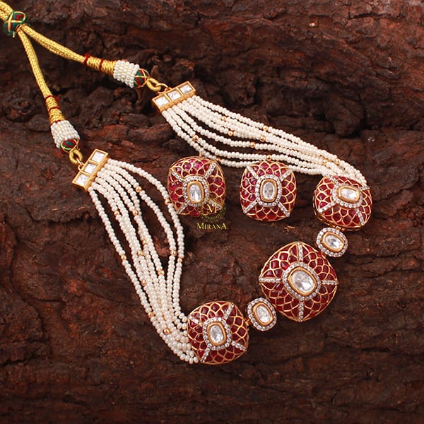 Anantika Ruby Polki Designer Choker Set