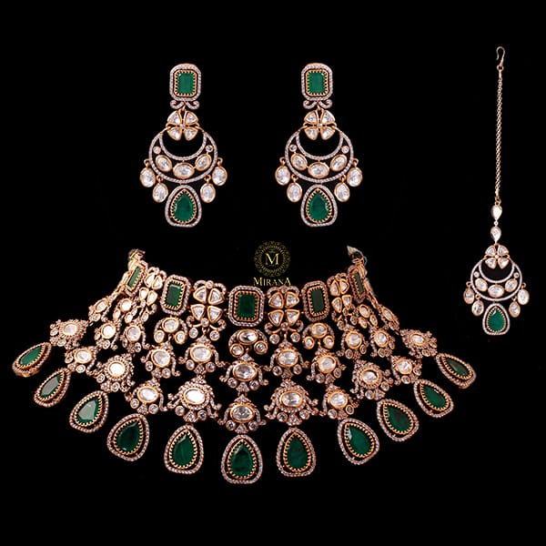 Roopam Emerald Green Bridal Choker Set