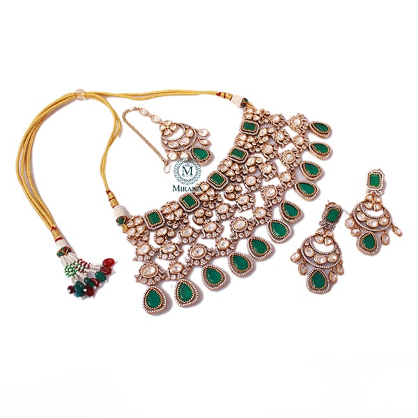 Roopam Emerald Green Bridal Choker Set