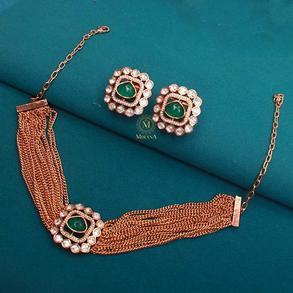 Sushi Emerald Green Moissanite Choker Set