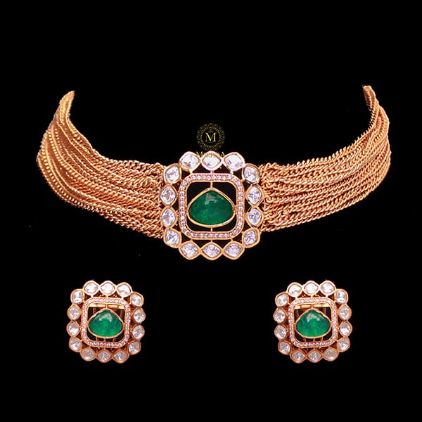 Sushi Emerald Green Moissanite Choker Set