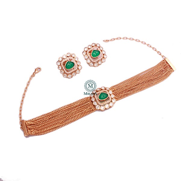 Sushi Emerald Green Moissanite Choker Set