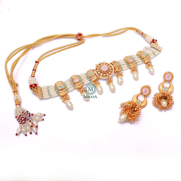 Anuti Pearl Antique Designer Choker Set